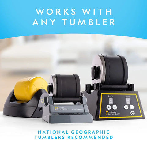 Different models of rock tumblers compatible with the Rough Agate Rock Tumbler Refill Kit 1 Lb Mix From Around The World With Four Grit Stages