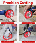 Four Point Five Inch Diamond Blade For Angle Grinder Cutting Concrete Tile Marble Granite And Glass shown in precision cutting applications.