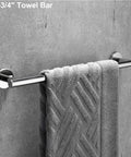 Polished Chrome 4 Piece Bathroom Hardware Set For Modern Style, 16 Inch Wall Mounted Towel Bar, Durable SUS304 Stainless Steel, Rust Resistant Bathroom Accessories