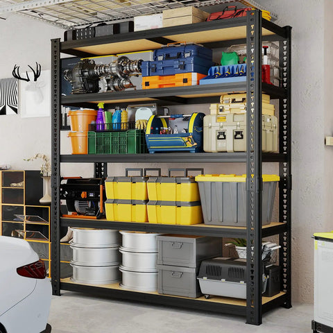 Beefy 78 Inch Heavy Duty Garage Storage Shelves With 2200 Lbs Capacity, Steel Shelving Unit For Basement, Warehouse, Pantry And Kitchen, 78 H X 40 W X 16 D Metal Shelves For Maximum Vertical Storage with bins and tools