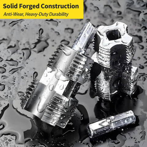 PVC Pipe Threader Kit For Electric Drill With Multiple Die Sizes Internal Thread Maker Tool For One Half Inch And Three Quarter Inch Plastic Pipes Pro Grade Rethreading Tool For Water Pipes Durable Die Set For Clean Precise Threads on wet surface.