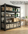 Heavy Duty Boltless Steel Garage Shelving Unit With 3500 Lb Capacity, 48 W by 20 D by 74 H Open Design Storage Rack in home office