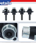 4 On 4 Trailer Axle Kit With Idler Hub And BT8 Round Spindle 2,000 Lb Capacity showing black coated hubs and spindles