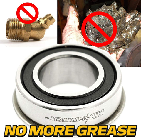 HD Switch Wheel Bushing To Bearing Conversion Kit showing no grease or zerks needed