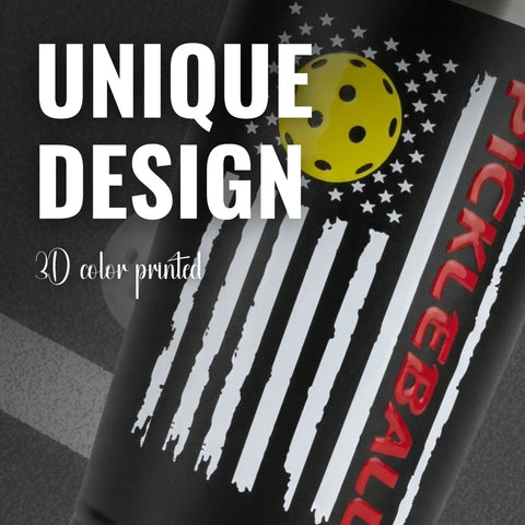 Dope 20 Oz Travel Tumbler For Pickleball Crew sleek insulated drinkware with unique 3D color printed design and secure lid.