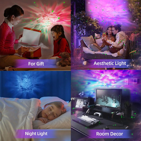 Galaxy Star Projector With Remote Control And Timing, 360 Degree Rotation Magnetic Head, Nebula Night Lights For Bedroom Or Gaming Room, TikTok Astronaut Theme, Colorful Starry Sky Mood Lamp in various room settings