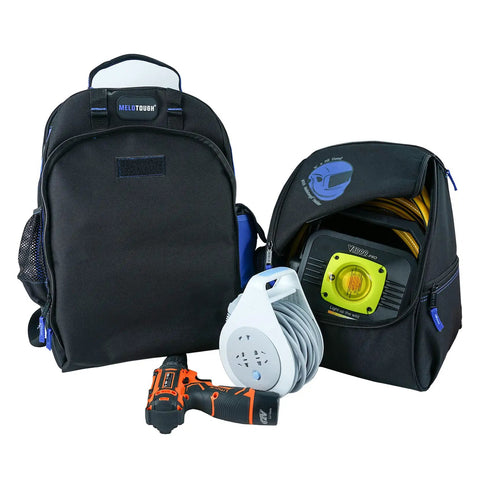 Electrician Tool Backpack With Helmet Catch Detachable Large Capacity Workhorse Bag Heavy Duty Organizer For Electricians Carpenters