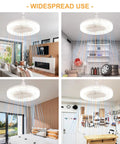 Easy Install No Fuss Multifunctional Ceiling Fan With Light And Remote, E26 Socket Compatible, shown in various room settings