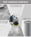 Pro Grade Rock Solid 15 Piece Diamond Polishing Pad Kit polishes natural stone, ceramic, engineered stone, concrete, glass, metal surfaces.