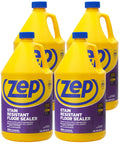 Heavy Duty Stain Resistant Floor Sealer One Gallon Pack Of Four For VCT Rubber And Unfinished Concrete with handles.
