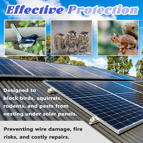 6 Inch By 100 Ft Solar Panel Bird Guard Kit With 100 Fastener Clips Anti Rust Critter Shield Rooftop Bird Wire Screen