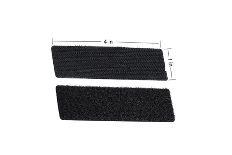 Heavy Duty 1x4 Inch Hook And Loop Fastener Strips With Adhesive shown in detail, side-by-side, illustrating size and texture.