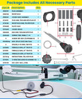 Heavy Duty Trolling Motor Plug And Receptacle Kit For Freshwater And Saltwater Boats Waterproof 8 AWG Connector Socket 60 Amp Up To 48V Marine Battery Accessory With Male And Female Connectors shown with parts list and diagram