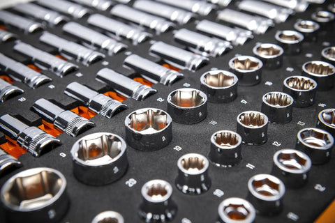 104 Piece Three Eighths Inch Drive Master Metric Socket Set With Foam Storage Tray Includes 6 And 12 Point Sockets