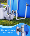 Above Ground Pool Inlet And Return Replacement Kit With Plunger Valve And 1.5 Inch Outlet Strainer Connector installed