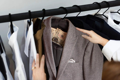 Under Clothes Lowkey Hidden Safe Hanger Diversion Pocket For Stashing Valuables At Home Or While Traveling with concealed cash.