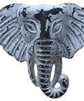 Dope 3 Inch Elephant Head Cabinet Knob Handle Pull For Gate Drawer And Cabinet In Black White Finish Decorative Wrought Iron Hardware With Mounting Bolts