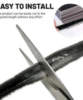 Hella Tough Weather Stripping Brush Door Seal Strip For Sliding Windows And Doors Cut To Fit Flexible Polypropylene Draft Guard Tape No Glue Needed Quick Install Fix being cut to required length with scissors.