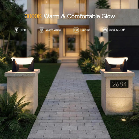 Weather Resistant Solar Post Lights For Yard And Patio Smooth Automated Dusk To Dawn Glow Ridiculously Tough Column Lamp With Solid Stainless Steel Body And No Sweat Setup For Fence Lines And Driveways