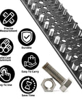 51 In 1 Bolt Size Finder And Thread Checker With 32 Metric And 32 SAE Gauges, 19 Drill Bit Check Holes featured with diagram and bolts.