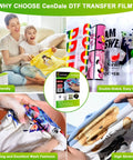 DTF Transfer Film Kit 13x19 Inches A3 Plus 50 Sheets Double Sided Matte Clear Pretreat PET for all fabrics in various applications