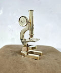Top Shelf Handmade Solid Brass Microscope With Adjustable Focus Knob Straight Fire Vintage Desktop Display Bad Ass Collector Piece Fire Gift For Science Nerd, eight inches tall, detailed design.