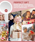 30X Magnifying Makeup Mirror With Light, gift montage, people exchanging presents during holidays, smiling, festive atmosphere
