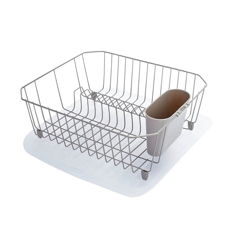 Disinfectant Dish Drainer Small White For Kitchen Countertop Compact Dish Drying Rack Keeps Counters Tidy And Germ Free