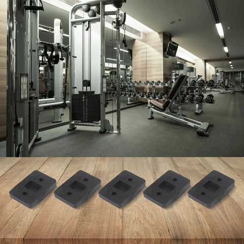 Five Pack Rubber Shock Absorbing Pads For Gym Weight Stacks And Home Furniture Anti Slip Feet Bumpers With 12mm Holes