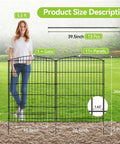 12 Panel Garden Fence With 1 Gate 26 Feet Long And 36 Inches High Rustproof Metal Wire No Dig Animal Barrier installed in yard