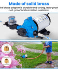 110V Water Transfer Pump With Self Priming Diaphragm Delivers 4.0 GPM At 45 PSI Quiet Operation shown in garden setting