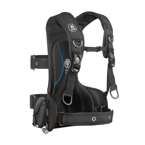 Side view of Pony Pac Harness For Scuba Cylinders, Comfortable Back Carry, Fits 13, 19, 30, Or 40 Cu Ft Cylinders, 4.0 To 5.4 In Diameter