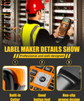 Handheld Labeling Machine With Tape For Industrial Office Use Pro Grade Waterproof Laminated 12Mm Cable Labeler held by technician