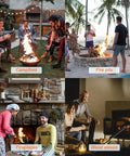 People using 46 Inch Extra Long Fire Pit Poker With Extended Reach for campfires, fire pits, fireplaces, and wood stoves.