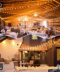 100Ft Outdoor G40 LED Globe String Lights Dimmable Waterproof Shatterproof Connectable Commercial Grade Patio Backyard Balcony Lighting used indoors and outdoors