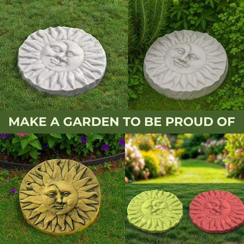Sun Moon Garden Stone Stepping Mold For Concrete Diy Pathway Pavers Easy Cement Mold To Create Sun And Moon Stepping Stones