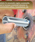Hand inserting stainless steel shaft sleeve adapter into engine for Shaft Sleeve Adapter And Pulley Kit For Three Quarters To One Inch Shafts Built Tough In Stainless Steel With Step Key And Pulley Bore Reducer Bushing Sheave And Key Set For Gas Engines And Motors