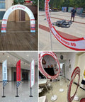 FPV Drone Racing Gate Set With Practice Track, Air Rings, Arch Obstacles, Banner Flags And Landing Pad For RC Helicopter Training, Weatherproof PVC Build, Aluminum Poles