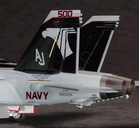One To Forty Eight Scale EA 18G Growler Aircraft Model Kit With Decals And Detailed Instructions Not Included Paints And Glue May Be Needed For Assembly Perfect Pick For Builders And Collectors showing detailed tail design.