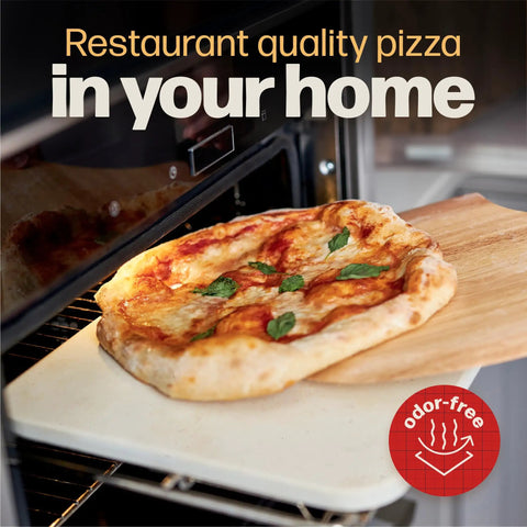 Rectangular Pizza Stone For Oven And Grill With Free Wooden Peel, Extra Large 15 By 12 Inch Cordierite Stone For Crispy Pizza.