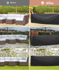 Heavy Duty Waterproof Patio Furniture Cover For Outdoor Sectional Sofa Set And Table And Chair Set 89.7 Inch Long 62.2 Inch Wide 28.3 Inch High Built To Last All Weather Protection For Deck And Patio covering sofas in rain and sun