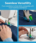 Invisible Zipper Presser Foot With Roller Wheel For Smooth Fabric Feeding And Sewing Seam Guide For Industrial Sewing Machines Tough As Nails Durable Steel Construction Great For Denim Leather And Heavy Duty Projects. clip-on presser foot on denim