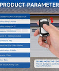 Person holding a compact black Garage Door Opener Remote Keychain Fits Chamberlain LiftMaster And Craftsman From 1993 To Present Replaces 373LM 973LM 81LM 893LM 893MAX 890MAX 953EV EVC Wireless Keyless Entry For Quick Access with sliding cover in front of a garage door.