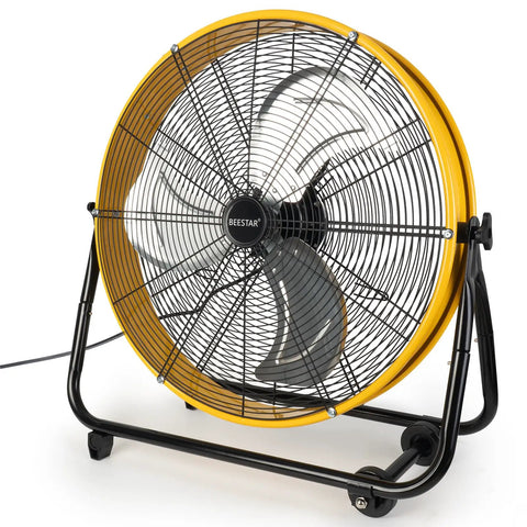 Beast 24 Inch Industrial Drum Fan High Velocity Heavy Duty Metal Blower 8800 CFM 3 Speed Tilt 360 Degree 1/3 HP Motor