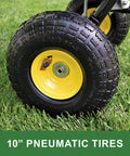10 inch pneumatic tire of 85 Lb Push Rod Control Broadcast Spreader With Rustproof Poly Hopper And Spreader Plate Direct Rod Gate