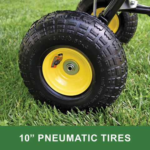 10 inch pneumatic tire of 85 Lb Push Rod Control Broadcast Spreader With Rustproof Poly Hopper And Spreader Plate Direct Rod Gate