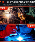 Image of 110V Pulse Welder For DIY Pros, 20 To 200A 2 In 1 Stick And TIG in action with bright welding sparks.