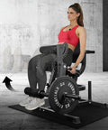 Woman using Adjustable Leg Extension And Curl Machine For Home Gym Space Saving All In One Strength Training Gear