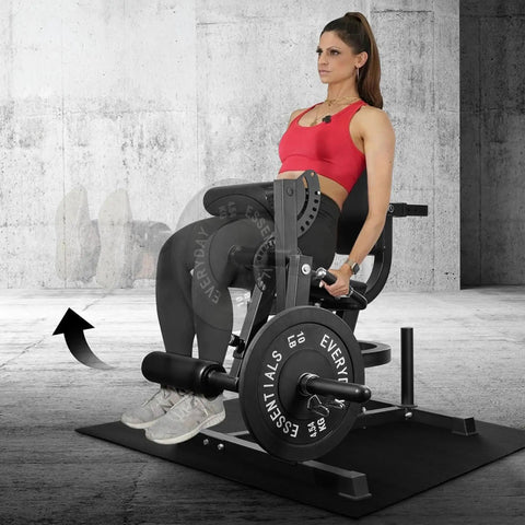 Woman using Adjustable Leg Extension And Curl Machine For Home Gym Space Saving All In One Strength Training Gear