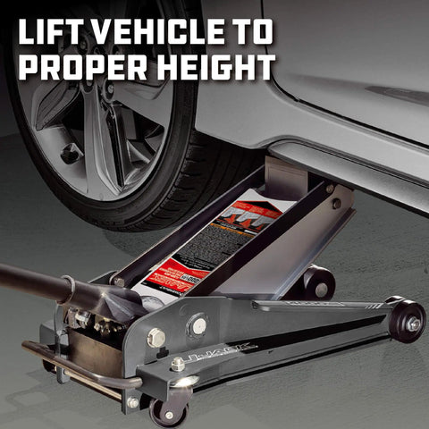 2 Ton U Jack Garage Jack That Saves Time No Fuss With 3000 Lbs Load Capacity And Lift Range From Four And A Half Inch To Eighteen And Three Quarters Inch Unique Slotted Saddle For Quick Slide In Jack Stands On Unibody Cars In Your Home Garage lifting a car